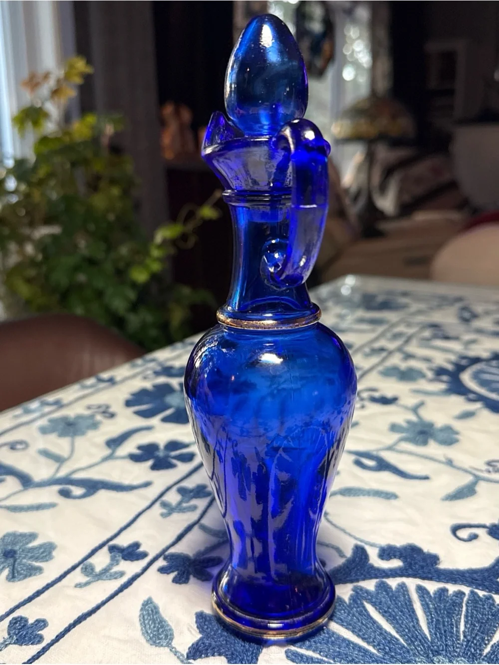 Vintage Avon Cobalt Blue Decanter Vase Pitcher Classic Ralph Cottage Country